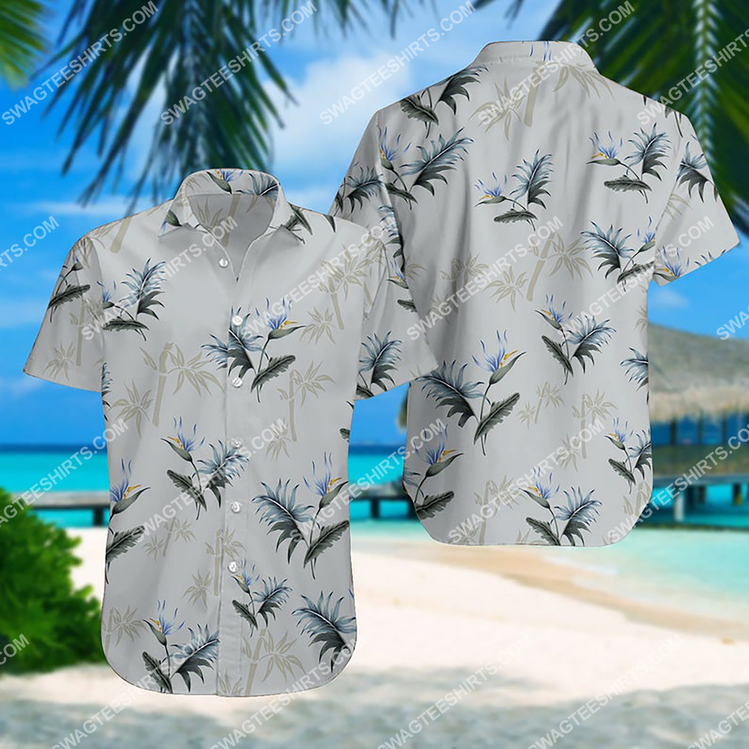 Summer Time Tropical Palm All Over Print Hawaiian Shirt Summer Time Tropical Palm All Over Print Hawaiian Shirt