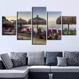 Sun Chair And Flower - Nature 5 Panel Canvas Art Wall Decor