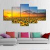 Sunflower Multi - Nature 5 Panel Canvas Art Wall Decor