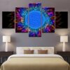 Sunflower Rainbow - Abstract 5 Panel Canvas Art Wall Decor