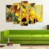 Sunflowers Beautiful - Nature 5 Panel Canvas Art Wall Decor
