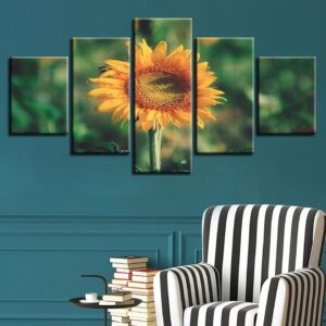Sunflowers - Nature 5 Panel Canvas Art Wall Decor