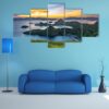 Sunlight From Top Of Padar Island At Sunset - Nature 5 Panel Canvas Art Wall Decor