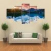 Sunny Day In Mountain Lake - Nature 5 Panel Canvas Art Wall Decor