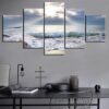 Sunny Rays At Sea - Nature 5 Panel Canvas Art Wall Decor