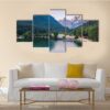 Sunrise At Lake Jasna With Mounatins - Nature 5 Panel Canvas Art Wall Decor