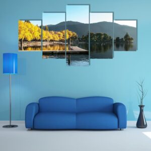 Sunrise At Wapato Resort On Lake Chelan - Nature 5 Panel Canvas Art Wall Decor