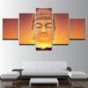 Sunrise Buddha - Religion 5 Panel Canvas Art Wall Decor