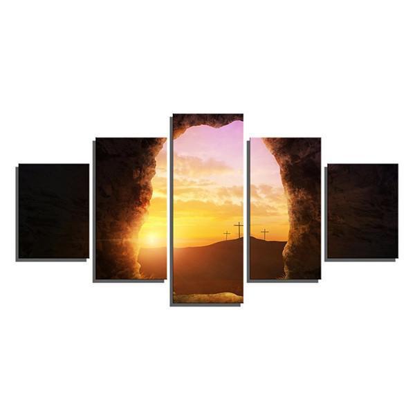 Sunrise From The Tomb Of Jesus - Nature 5 Panel Canvas Art Wall Decor Sunrise From The Tomb Of Jesus - Nature 5 Panel Canvas Art Wall Decor