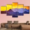 Sunrise Over Colorado Rocky Mountains - Nature 5 Panel Canvas Art Wall Decor