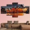 Sunrise Over Laguna De Los Tres And Mount Fitz Roy - Nature 5 Panel Canvas Art Wall Decor