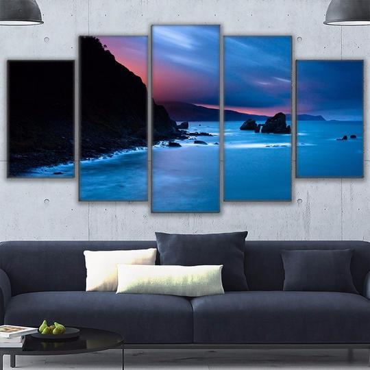Sunrise Over San Juan De Gaztelugatxe Spain - Space 5 Panel Canvas Art Wall Decor Sunrise Over San Juan De Gaztelugatxe Spain - Space 5 Panel Canvas Art Wall Decor