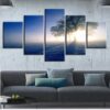 Sunrise Tree 39 - Nature 5 Panel Canvas Art Wall Decor