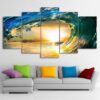 Sunrise Wave - Nature 5 Panel Canvas Art Wall Decor