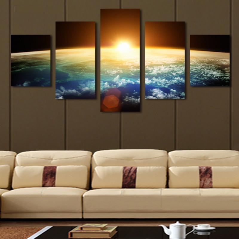 Sunrise - Nature 5 Panel Canvas Art Wall Decor Sunrise - Nature 5 Panel Canvas Art Wall Decor