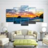Sunrises Sky - Space 5 Panel Canvas Art Wall Decor
