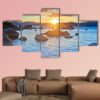 Sunset At Lake Tahoe - Nature 5 Panel Canvas Art Wall Decor
