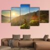 Sunset At The Newfound Gap In The Great Smoky Mountains - Nature 5 Panel Canvas Art Wall Decor