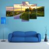 Sunset At Vineyards Of Vipava Valley - Nature 5 Panel Canvas Art Wall Decor
