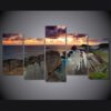 Sunset Beach reef 01 - Space 5 Panel Canvas Art Wall Decor