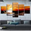 Sunset Coffee - Nature 5 Panel Canvas Art Wall Decor
