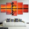 Sunset Cycling - Ocean 5 Panel Canvas Art Wall Decor