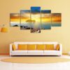 Sunset From Afar - Nature 5 Panel Canvas Art Wall Decor