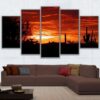 Sunset In The Sonoran Desert - Nature 5 Panel Canvas Art Wall Decor