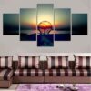 Sunset Lightbulb - Abstract 5 Panel Canvas Art Wall Decor