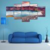 Sunset Over Ljotipollur Lake - Nature 5 Panel Canvas Art Wall Decor