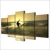 Sunset Surf Waves 01 - Sport 5 Panel Canvas Art Wall Decor