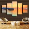 Sunset View - Nature 5 Panel Canvas Art Wall Decor