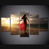 Sunset beach beauty back - Nature 5 Panel Canvas Art Wall Decor