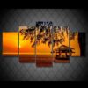 Sunset beach pavilion - Nature 5 Panel Canvas Art Wall Decor