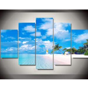 Sunshine Beach 01 - Space 5 Panel Canvas Art Wall Decor