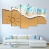 Sunshine Beach - Nature 5 Panel Canvas Art Wall Decor