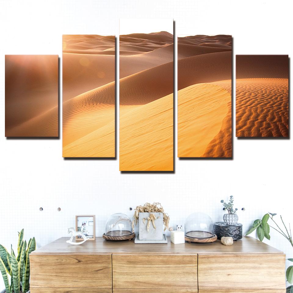 Sunshine Desert - Nature 5 Panel Canvas Art Wall Decor Sunshine Desert - Nature 5 Panel Canvas Art Wall Decor