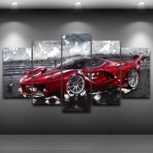 Super Car 04 - Automative 5 Panel Canvas Art Wall Decor