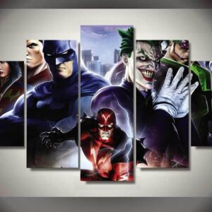 Super Hero Universe - Dc 5 Panel Canvas Art Wall Decor