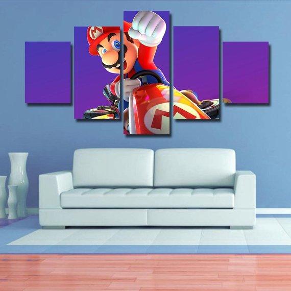 Super Mario 02 - Gaming 5 Panel Canvas Art Wall Decor Super Mario 02 - Gaming 5 Panel Canvas Art Wall Decor