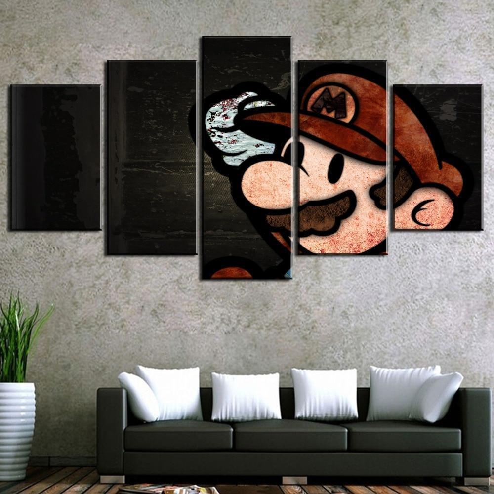 Super Mario Poster Game - 5 Panel Canvas Art Wall Decor Super Mario Poster Game - 5 Panel Canvas Art Wall Decor