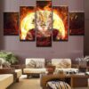 Super Saiyan Goku Dragon Balls - Anime 5 Panel Canvas Art Wall Decor