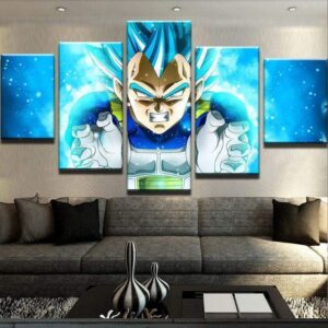 Super Vegeta Dragon Ball Z - Anime 5 Panel Canvas Art Wall Decor