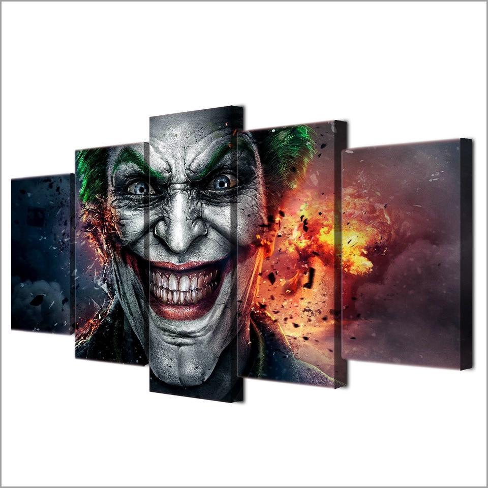 Super Villain - Joker - Dc 5 Panel Canvas Art Wall Decor Super Villain - Joker - Dc 5 Panel Canvas Art Wall Decor