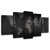Super World Map 6 - Abstract 5 Panel Canvas Art Wall Decor