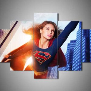 Supergirl 4 - Dc 5 Panel Canvas Art Wall Decor