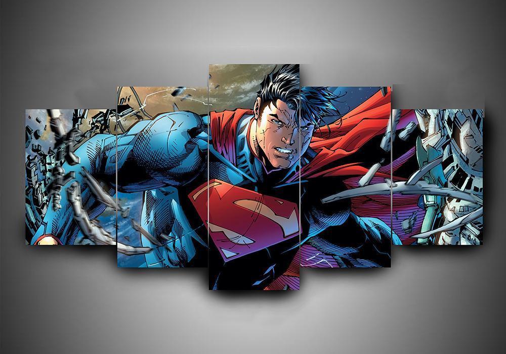 Superman 1 - Dc 5 Panel Canvas Art Wall Decor Superman 1 - Dc 5 Panel Canvas Art Wall Decor