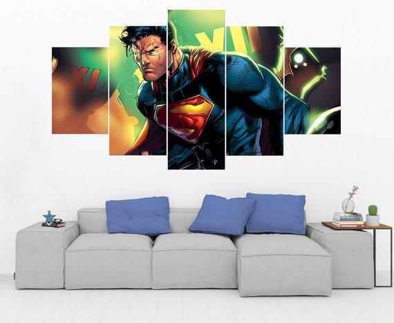Superman 11 - Dc 5 Panel Canvas Art Wall Decor Superman 11 - Dc 5 Panel Canvas Art Wall Decor