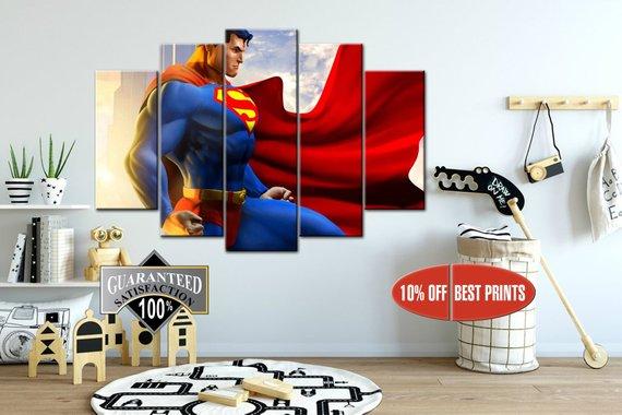 Superman 3 - Dc 5 Panel Canvas Art Wall Decor Superman 3 - Dc 5 Panel Canvas Art Wall Decor