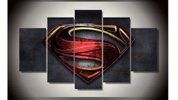 Superman 9 - Movie 5 Panel Canvas Art Wall Decor Superman 9 - Movie 5 Panel Canvas Art Wall Decor